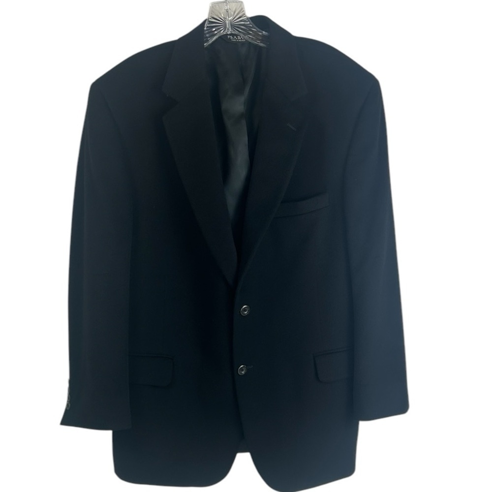 Jos. A. Bank Cashmere Black 2 Button Suit Jacket Sport Coat Blazer SZ 44S Preppy